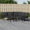 Salon de jardin 6 pcs avec coussins gris acier 618935618935