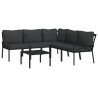 Salon de jardin 6 pcs avec coussins gris acier 618935618935