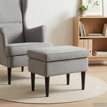 Pouf Gris clair 55 x 35 x 41 cm Velours 618936618936