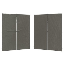 Mur de tente de fête 2 pcs Anthracite 200 x 195 cm PE et acier 618938618938