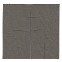 Mur de tente de fête 2 pcs Anthracite 200 x 195 cm PE et acier 618938618938