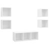 Ensemble de meuble TV 5 pcs Blanc Bois d'ingénierie 618940618940
