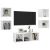Ensemble de meuble TV 5 pcs Blanc Bois d'ingénierie 618940618940
