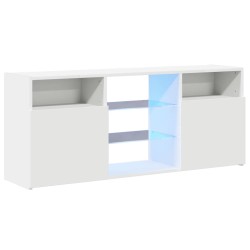 Meuble TV avec lumières LED blanc 120x30x50 cm 618942618942
