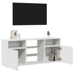 Meuble TV avec lumières LED blanc 120x30x50 cm 618942618942