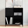 Meuble à vinyles Chêne noir 84,5 x 38 x 89 cm Bois d'ingénierie 618943618943