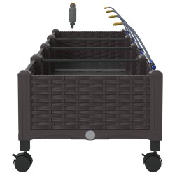 Porte-plante de jardin avec irrigation et roues 4 pc Marron PP 618944618944