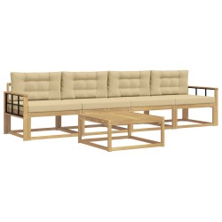 Ensemble de canapés d'extérieur 4 pcs Blanc et Beige 618945618945
