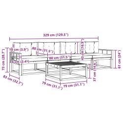 Ensemble de canapés d'extérieur 4 pcs Blanc et Beige 618945618945
