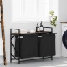 Panier à linge à 2 compartiments avec étagère chêne fumé 618951618951