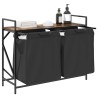 Panier à linge à 2 compartiments avec étagère chêne fumé 618951618951
