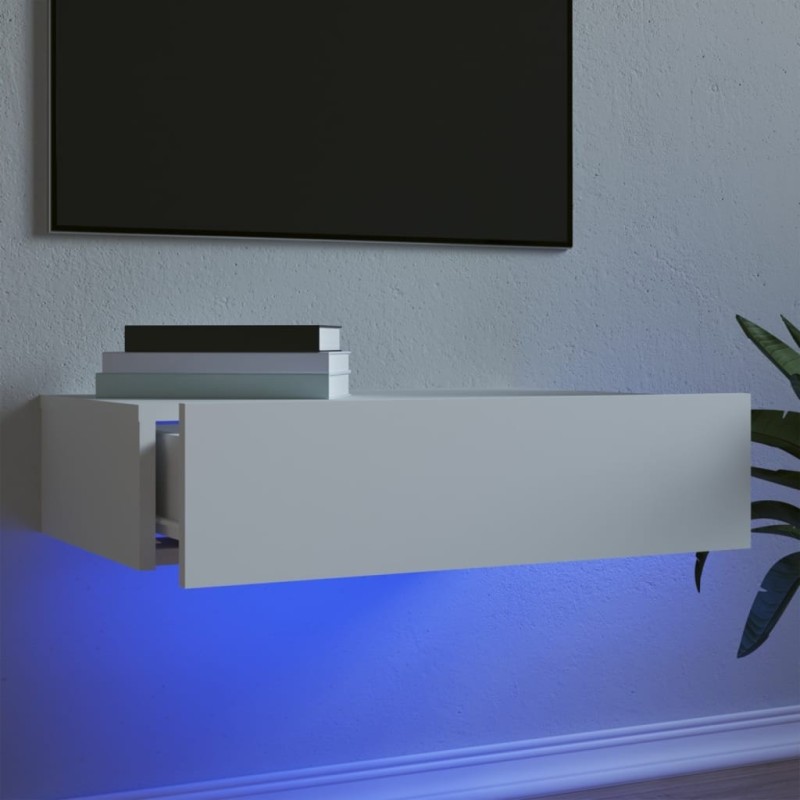Meuble TV avec éclairage LED blanc 60x35x15,5 cm 618955618955