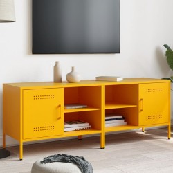 Meubles TV 2 pcs jaune moutarde 68x39x50,5 cm acier 618956618956