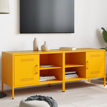 Meubles TV 2 pcs jaune moutarde 68x39x50,5 cm acier 618956618956