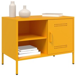 Meubles TV 2 pcs jaune moutarde 68x39x50,5 cm acier 618956618956