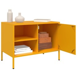 Meubles TV 2 pcs jaune moutarde 68x39x50,5 cm acier 618956618956