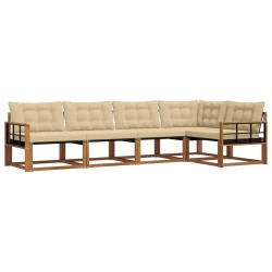 Ensemble de canapés d'extérieur 5 pcs Naturel et Beige 618958618958