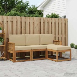 Ensemble de canapés d'extérieur 4 pcs Naturel et Beige 618959618959