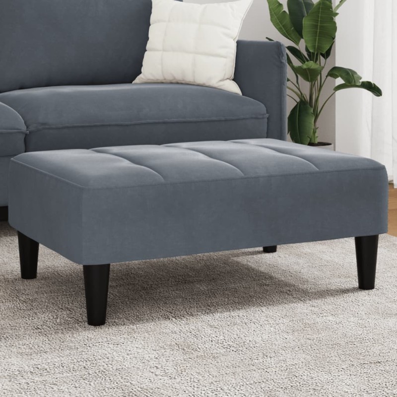 Repose-pied gris foncé 77x55x31 cm velours 618961618961