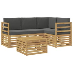 Ensemble de canapés d'extérieur 5 pcs Blanc et anthracite 618962618962