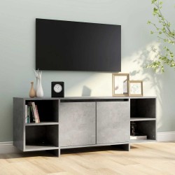 Meuble TV Gris béton 130x35x50 cm Bois d'ingénierie 618963618963
