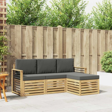 Ensemble de canapés d'extérieur 4 pcs Blanc et anthracite 618966618966