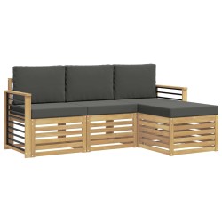 Ensemble de canapés d'extérieur 4 pcs Blanc et anthracite 618966618966