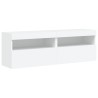 Meubles TV muraux avec lumières LED 2 pcs blanc 60x30x40 cm 618969618969