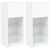 Meubles TV avec lumières LED 2 pcs blanc 40,5x30x90 cm 618970618970