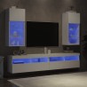 Meubles TV avec lumières LED 2 pcs blanc 40,5x30x90 cm 618970618970