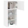Meubles TV avec lumières LED 2 pcs blanc 40,5x30x90 cm 618970618970