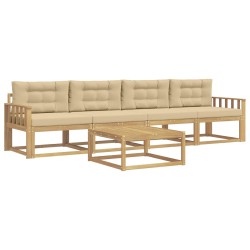 Ensemble de canapés d'extérieur 4 pcs Blanc et Beige 618971618971