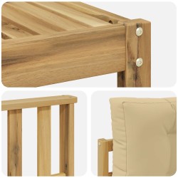 Ensemble de canapés d'extérieur 4 pcs Blanc et Beige 618971618971