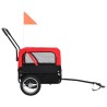 Remorque de vélo pour chiens et poussette 2-en-1 rouge et noir 618973618973