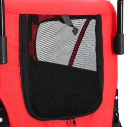 Remorque de vélo pour chiens et poussette 2-en-1 rouge et noir 618973618973