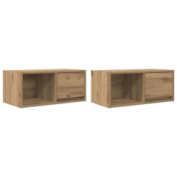 Meubles TV 2 pcs chêne artisanal 60x31x25,5cm bois d'ingénierie 618979618979
