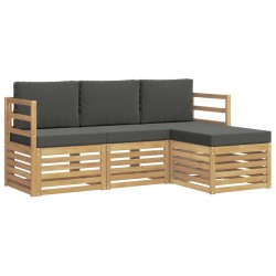 Ensemble de canapés d'extérieur 4 pcs Blanc et anthracite 618985618985
