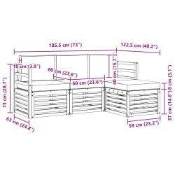 Ensemble de canapés d'extérieur 4 pcs Blanc et anthracite 618985618985
