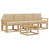 Ensemble de canapés d'extérieur 5 pcs Blanc et Beige 618991618991