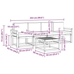 Ensemble de canapés d'extérieur 5 pcs Blanc et Beige 618991618991