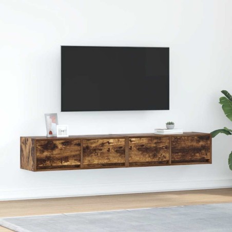 Meubles TV 2 pcs chêne fumé 80x31x25,5 cm bois d'ingénierie 618993618993