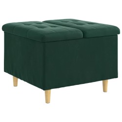 Pouf de rangement Vert foncé 60 x 60 x 45 cm Velours 618995618995