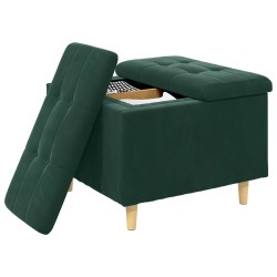 Pouf de rangement Vert foncé 60 x 60 x 45 cm Velours 618995618995