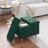 Pouf de rangement Vert foncé 60 x 60 x 45 cm Velours 618995618995