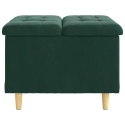 Pouf de rangement Vert foncé 60 x 60 x 45 cm Velours 618995618995