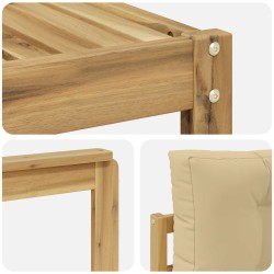 Ensemble de canapés d'extérieur 4 pcs Blanc et Beige 619000619000