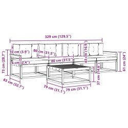 Ensemble de canapés d'extérieur 4 pcs Blanc et Beige 619000619000
