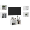 Ensemble de meuble TV 5 pcs Blanc Bois d'ingénierie 619003619003