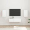 Ensemble de meuble TV mural Montage mural 4 pcs Blanc brillant 619005619005