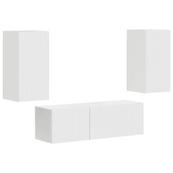 Ensemble de meuble TV mural Montage mural 4 pcs Blanc brillant 619005619005